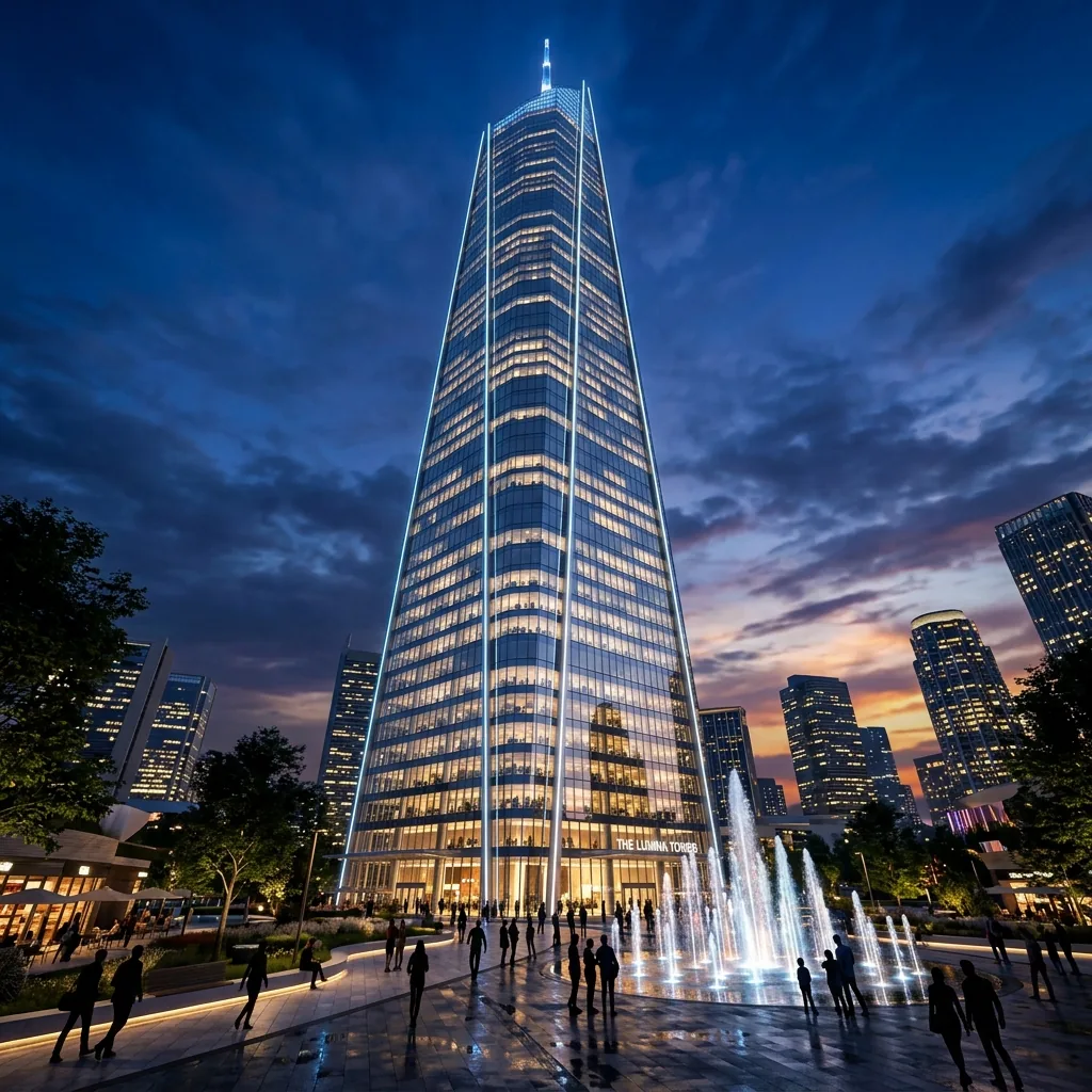 Futuristic Glass Commercial Tower